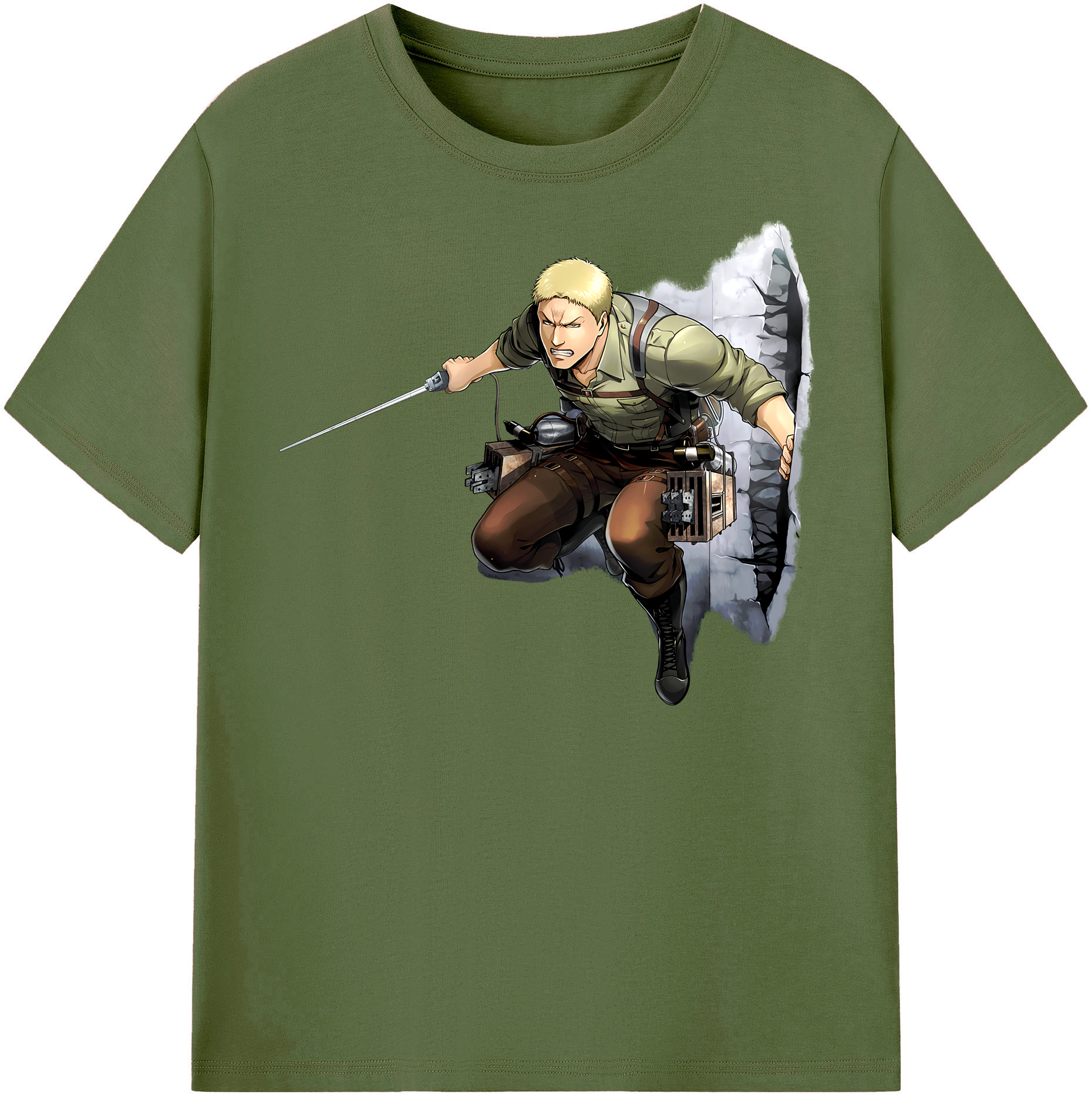 （画像用） 進撃の巨人 ライナー・ブラウン Attack on Titan Reiner Braun 綿100％半袖Tシャツ（フロントプリント）